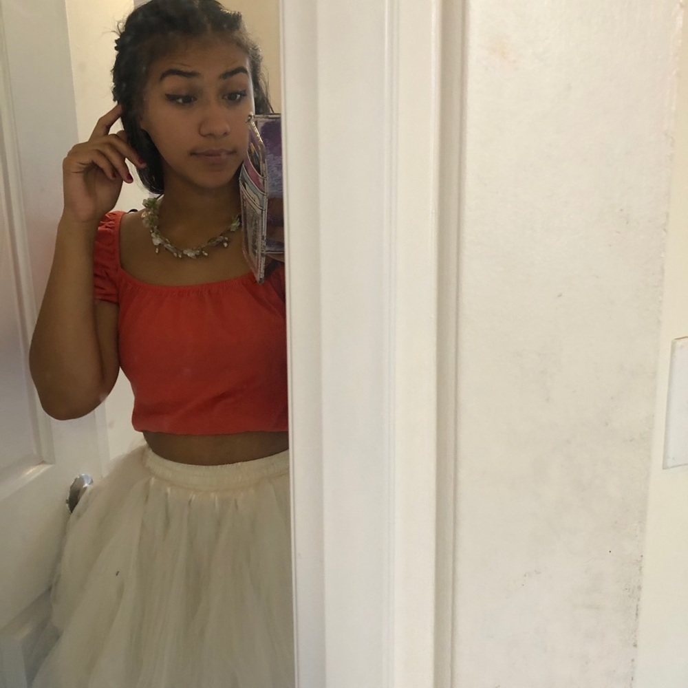 FOREVER 21 Orange Crop Top